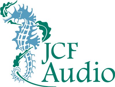 2-color JCF Audio identity