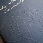 Event program exterior, embossed and foil stamped